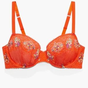 Savage X Fenty Vibrant Floral Lace Bra - Orange